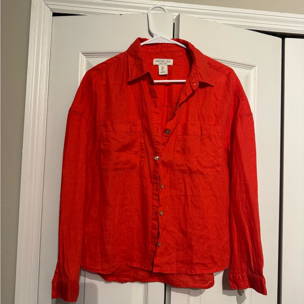 Rachel Zoe Red Button Down Shirt